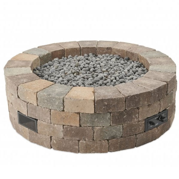 Bronson Block Round Gas Fire Pit Kit by Outdoor Great Room - Image 6